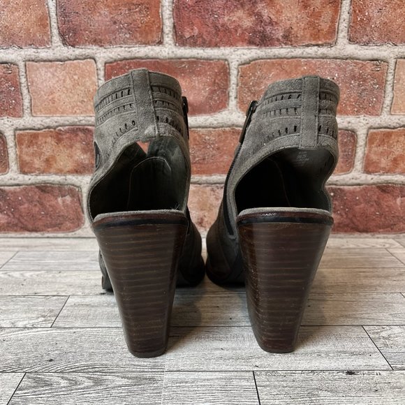 Custom Embellished Grey Suede Heels - Picture 6 of 7